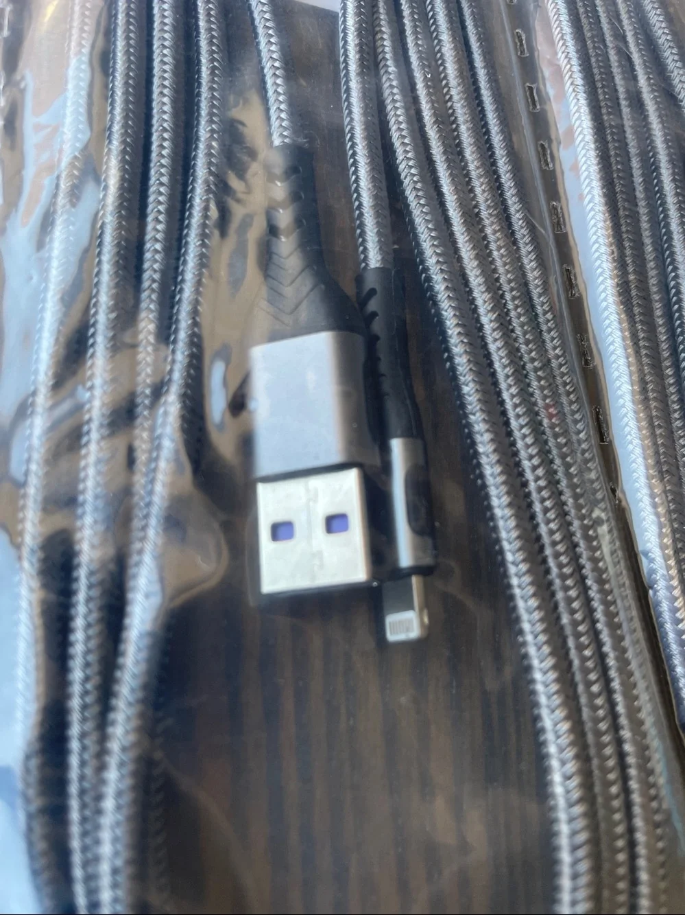 Lightning to USB Charging Cable 3-pack. Universal Braided – Gray